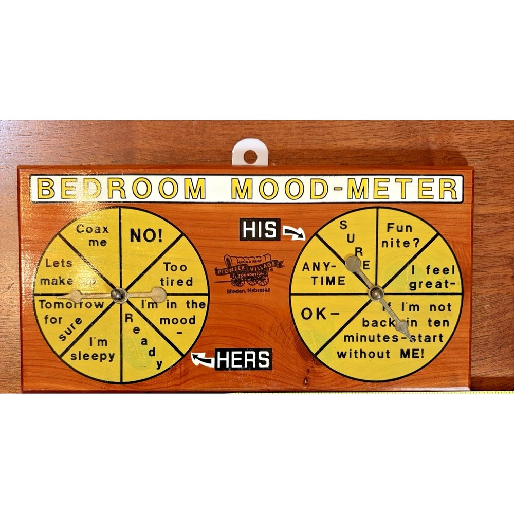 Vintage Bedroom Mood-Meter Wooden Novelty Gag Gift Plaque Spinners Wall Hanging